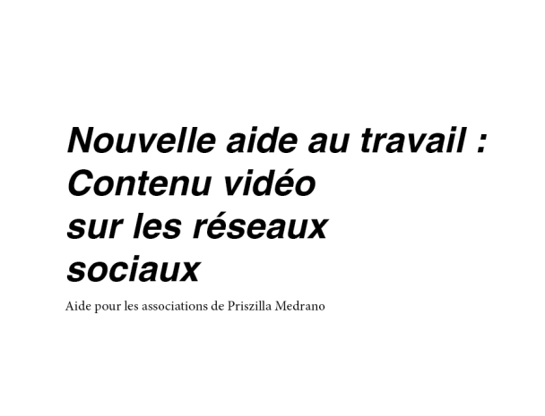 Contenus vidéo sur les réseaux sociaux